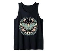 Mystic Moon and Stars with Luna Moth Floral Aura Tank Top