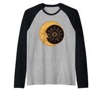 Mystic Moon and Zodiac Wheel - Celestial Astrology Symbol Raglan Baseball Tee