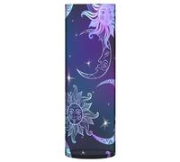 Mystic Moon Dark Purple Cylinder Centerpiece Vases for Table Plastic Tall Vases Cute Custom Floral Print Table Centerpieces, 11.8" x 3.9"