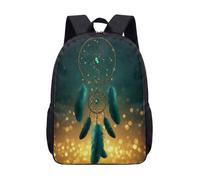 Mystic Moon Dreamcatcher 17 Inch Backpack Starry Night Celestial Graphic Rucksack for School Teens Boho Daypack (04)
