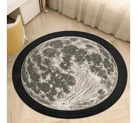 Mystic Moon Round Area Rug Washable Indoor Floor Rug Pad with Non-Slip Bottom Soft Bathroom Kitchen Play Mat Circle Floor Carpet for Entryway Office Foyer Porch 80 * 80cm
