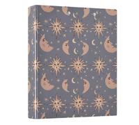Mystic Moon Sun Star Pattern 3 Ring Binder 1.5 Inch Round Ring Binder View Binder Holds 200 Documents for Home School Office Use