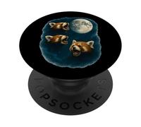 Mystic Moonlit 3 Red Panda Howling At The Moon PopSockets Adhesive PopGrip