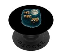 Mystic Moonlit 3 Red Panda Howling At The Moon PopSockets Adhesive PopGrip