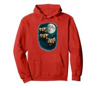 Mystic Moonlit 3 Red Panda Howling At The Moon Pullover Hoodie