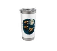 Mystic Moonlit 3 Red Panda Howling at The Moon Stainless Steel Insulated Tumbler