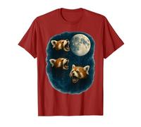 Mystic Moonlit 3 Red Panda Howling at The Moon T-Shirt