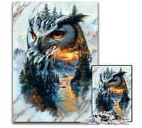 Mystic Mountain Owl 1000 Pieces Puzzle Gifts Puzzles for Adults Perfect for Family Fun on Christmas Thanksgiving Birthdays Easter 1000 PCS(38x26cm)