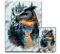 Mystic Mountain Owl 1000 Pieces Puzzle Gifts Puzzles for Adults Perfect for Family Fun on Christmas Thanksgiving Birthdays Easter 1000 PCS(75x50cm)