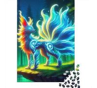 Mystic Nine Tailed Fox Jigsaw Puzzle for Adults 1000 Pieces Puzzle Game Forest Scene Family Relax Focus Paper 38x26cm/1000pcs