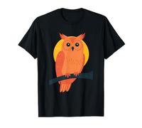 Mystic Owl Artwork Bold Sunset Forest Vibes Nocturnal Animal T-Shirt