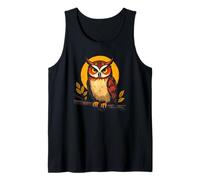 Mystic Owl Artwork Bold Sunset Forest Vibes Nocturnal Animal Tank Top