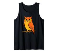 Mystic Owl Artwork Bold Sunset Forest Vibes Nocturnal Animal Tank Top