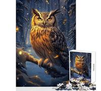 Mystic Owl in Winter Forest 1000 Piece Jigsaws for Teenagers Puzzle Improve Attention Span And Focus Peaceful Relaxing Leisure Fun (50x75cm)