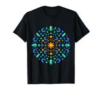 Mystic Rainbow Pixel Art Mandala Retro Spiritualit T-Shirt