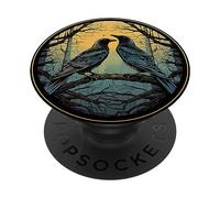 Mystic Raven Norse - Goth Crow Viking PopSockets Adhesive PopGrip
