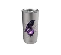 Mystic Raven with Purple Crystal Stainless Steel Insulated Tumbler