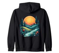 Mystic River Valley Under Vibrant Sunset Sky Zip Hoodie
