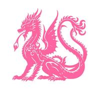 Mystic Scales The Serpent of Legends Dragon Silhouette icon Art Wall Decals Paster Paper 67.2x68.2cm It Won't Fall Off Pink