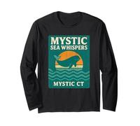 Mystic Sea Whispers Shirt Retro Whale Sunset Ocean Mystic CT Long Sleeve T-Shirt