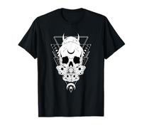 Mystic Skull Moth Occult Geometry Design T-Shirt