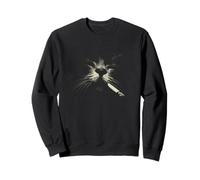 Mystic Smoke Cat Face With Whiskers Outline Sweatshirt