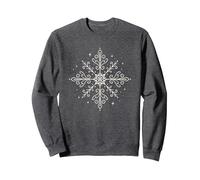 Mystic Snowflake Ornament Yule Pagan Winter Solstice Art Sweatshirt, Adult Unisex, Dark Heather Grey, Medium