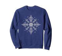 Mystic Snowflake Ornament Yule Pagan Winter Solstice Art Sweatshirt, Adult Unisex, Navy Blue, X-Large