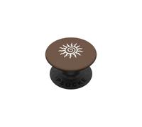 Mystic Spiral Sun Boho Celestial Coffee Brown PopSockets Adhesive PopGrip