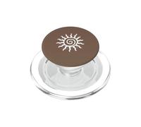 Mystic Spiral Sun Boho Celestial Coffee Brown PopSockets PopGrip for MagSafe