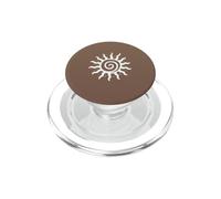 Mystic Spiral Sun Boho Celestial Coffee Brown PopSockets PopGrip for MagSafe