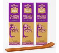 Mystic Spirits Palo Santo & Lavender Incense Sticks Set - 3 Boxes Handcrafted Smudge Sticks with Wooden Holder - Calming Aromatherapy for Meditation, Relaxation & Home Fragrance