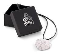 Mystic Stones White Quartz Pendant | Heart Shape | Tree of Life on Silver Wire | Positive Energy and Harmony | Ideal for Cancer and Pisces | Spiritual Gift