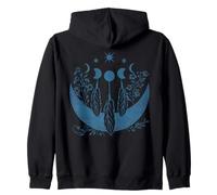 Mystic Sun And Moon Woman Boho Mystical Flowers Zip Hoodie