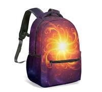 Mystic Sun Face Moon Phases Celestial 16 Inch Backpack, Black and White Vintage Astrology Constellation Stars Night Sky Daypack (12)