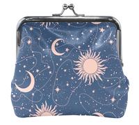 Mystic Sun Moon Navy Leather Wallet for Women Girls Buckle Kiss Closure Wallet for Girls Mystic Sun Moon Navy UNITALLA Classic Mystic Sun Moon Navy UNITALLA Classic, Mystic Sun Moon Navy, UNITALLA