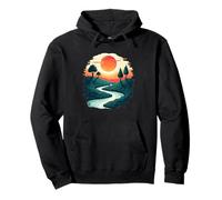 Mystic Sunset River Over Dreamy Hills Sky Pullover Hoodie