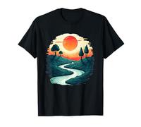 Mystic Sunset River Over Dreamy Hills Sky T-Shirt