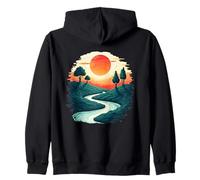 Mystic Sunset River Over Dreamy Hills Sky Zip Hoodie