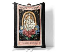 Mystic Tarot Gothic Skull Flannel Throw Blanket Super Soft Lightweight 50x60IN for Sofa Bed Chair, Occult Theme Cozy Blanket Adults Home Decor Gift Women Men