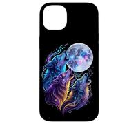 Mystic Three Wolves Howling at Rune Moon Case for iPhone 14 Plus