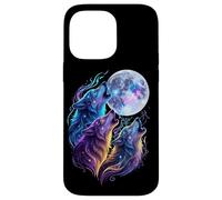 Mystic Three Wolves Howling at Rune Moon Case for iPhone 14 Pro Max
