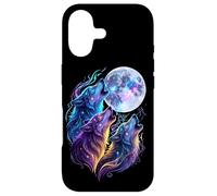 Mystic Three Wolves Howling at Rune Moon Case for iPhone 17