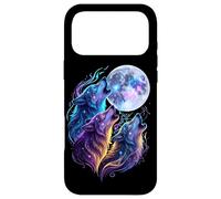 Mystic Three Wolves Howling at Rune Moon Case for iPhone 17 Pro Max
