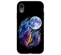 Mystic Three Wolves Howling at Rune Moon Case for iPhone XR