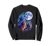 Mystic Three Wolves Howling at Rune Moon Sweatshirt