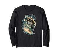 Mystic Tiger Spirit Forest Celestial Jungle Animal Art Long Sleeve T-Shirt