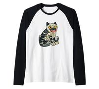 Mystic Tiger Spirit Korean Folk Art Style Raglan Baseball Tee