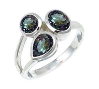 Mystic Topaz Stone Silver Plated Ring Men & Women Jewelry C1152AG_O 1/2