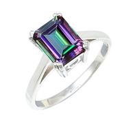 Mystic Topaz Stone Silver Plated Ring Men & Women Jewelry C1157AG_38_(Z 2)